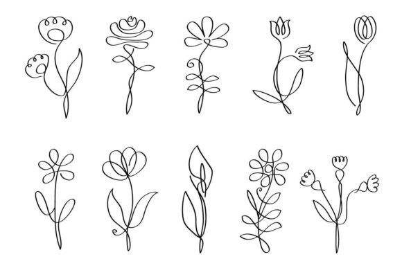 Download One Line Flowers - One line Collection